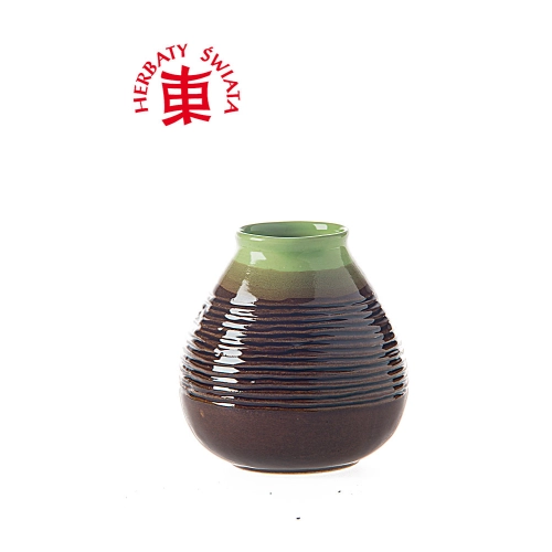 Matero z porcelany zielone prążkowane 400ml